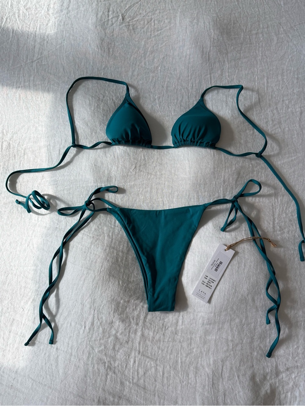 Teal / Emerald String Bikini Set by LAYA